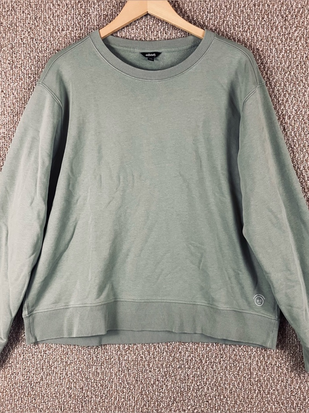 Allbirds Sweatshirt Men 3XL Green Crewneck Hemp Pima Carbon Footprint +17.1 T628